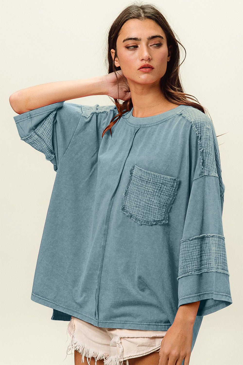 BiBi High - Low Washed T - Shirt - Admiresty