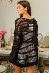 BiBi Long Sleeve Knit Cover Up - Admiresty