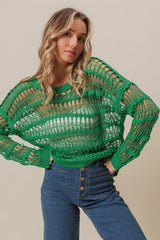 BiBi Long Sleeve Knit Cover Up - Admiresty