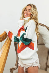 BiBi Multi Color Chevron Pattern Sweater - Admiresty