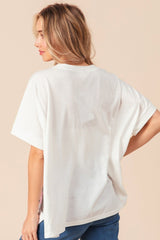 BiBi Sequin Bow Patch Short Sleeve T - Shirt - Admiresty