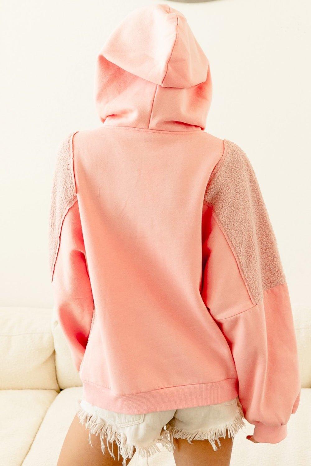 BiBi Square Panel Block Detailed Hoodie - Admiresty