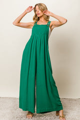 BiBi Texture Sleeveless Wide Leg Jumpsuit - Admiresty