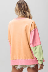 BiBi Washed Color Block Sweatshirt - Admiresty