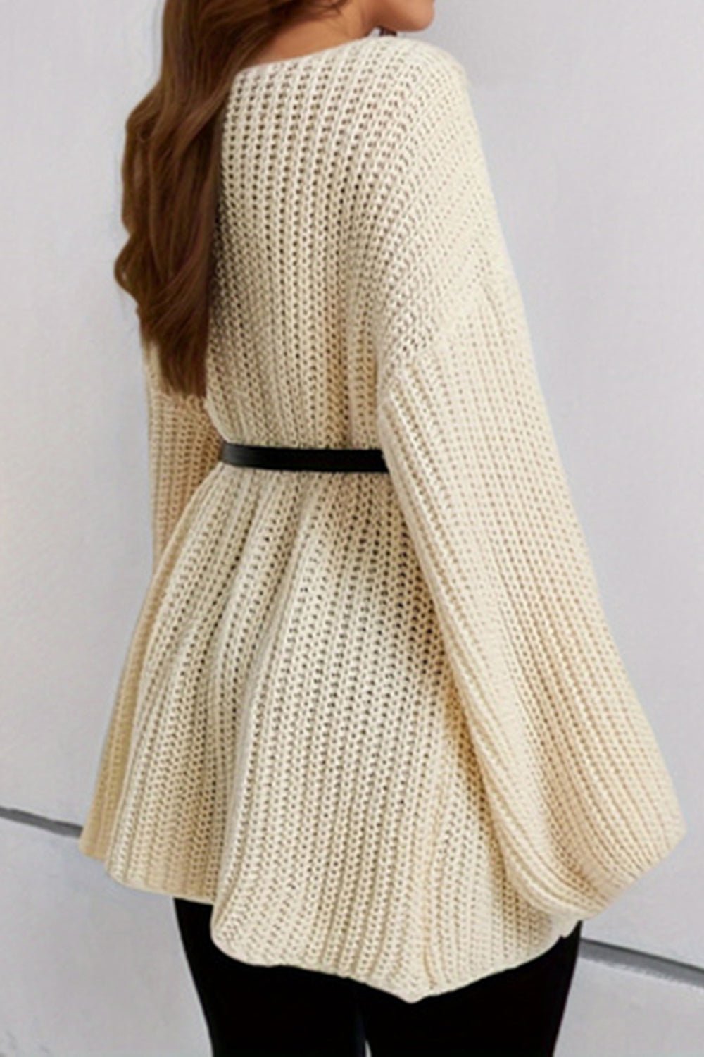 Boat Neck Dropped Shoulder Mini Sweater Dress - Admiresty