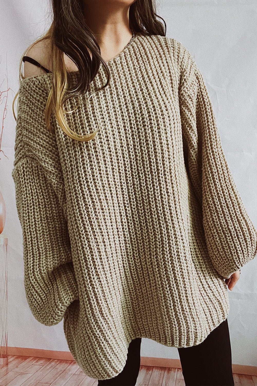 Boat Neck Dropped Shoulder Mini Sweater Dress - Admiresty