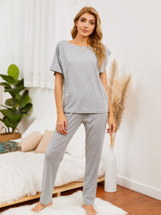 Boat Neck Top and Pants Lounge Set - Admiresty