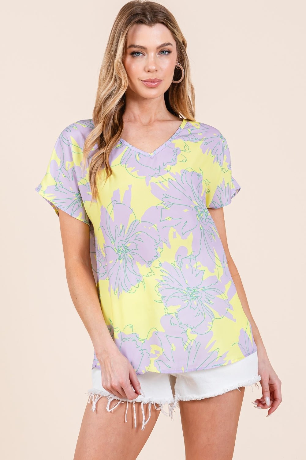 BOMBOM Floral Short Sleeve T - Shirt - Admiresty