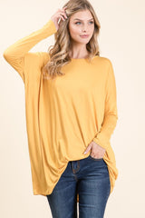 BOMBOM Round Neck Long Sleeve Oversized Top - Admiresty