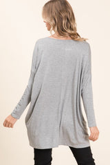 BOMBOM Round Neck Long Sleeve Oversized Top - Admiresty