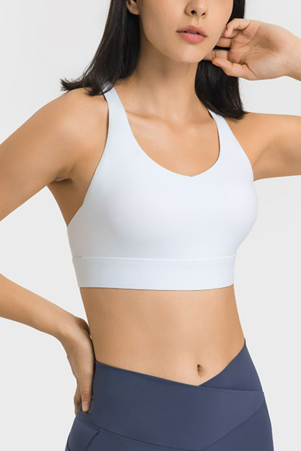 Breathable Crisscross Back Sports Bra - Admiresty