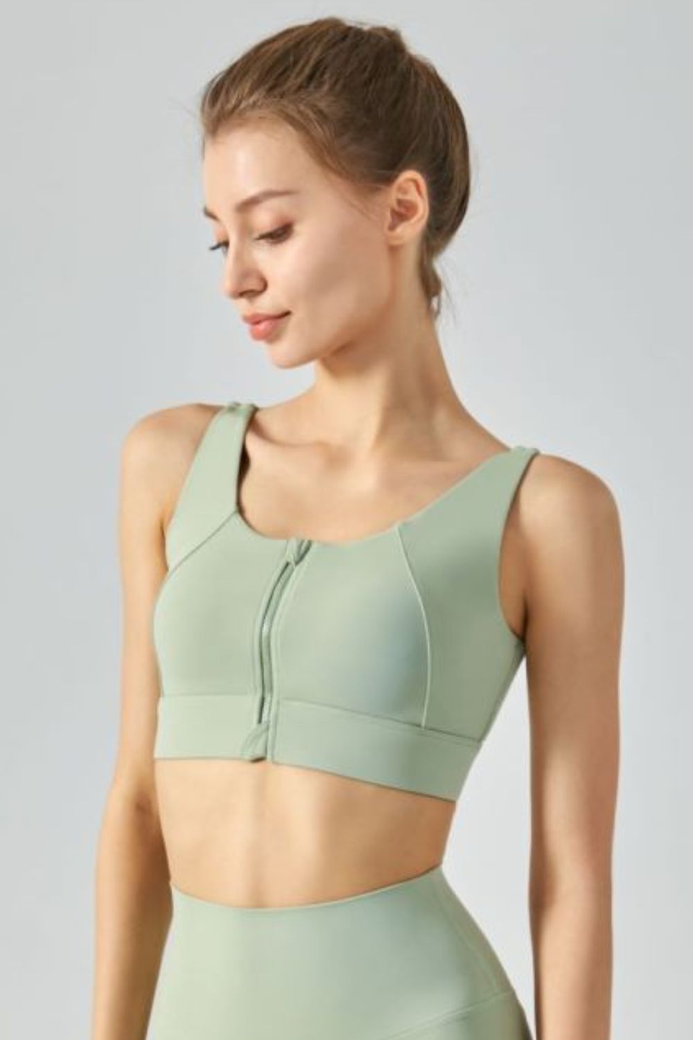 Breathable Zip - Up Sports Bra - Admiresty