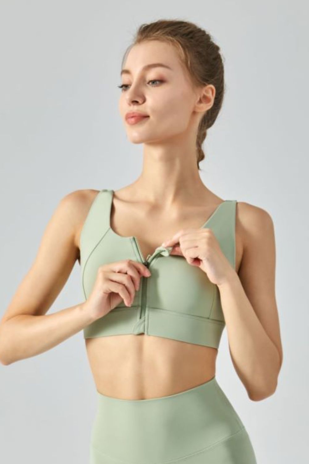 Breathable Zip - Up Sports Bra - Admiresty