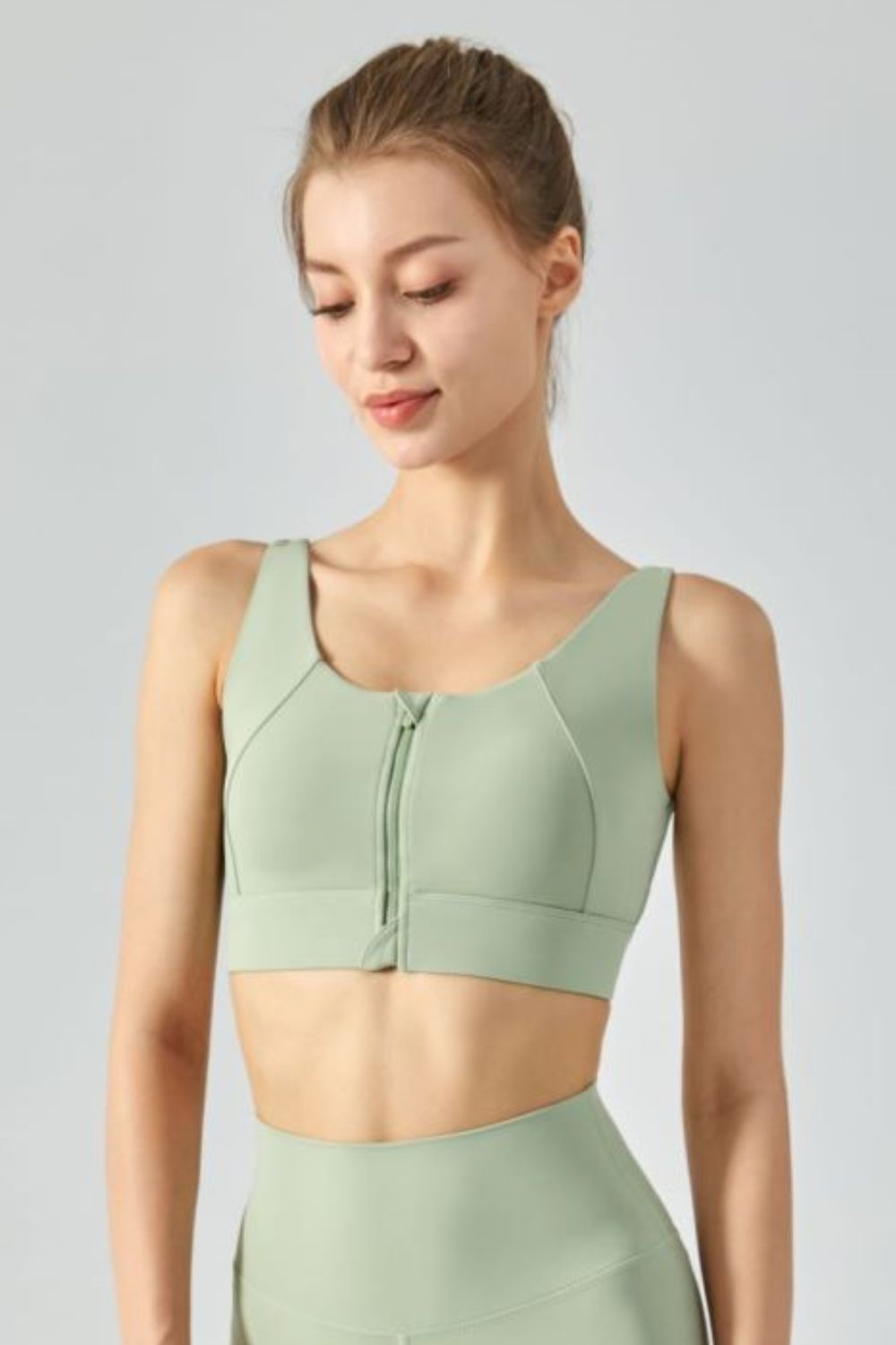 Breathable Zip - Up Sports Bra - Admiresty