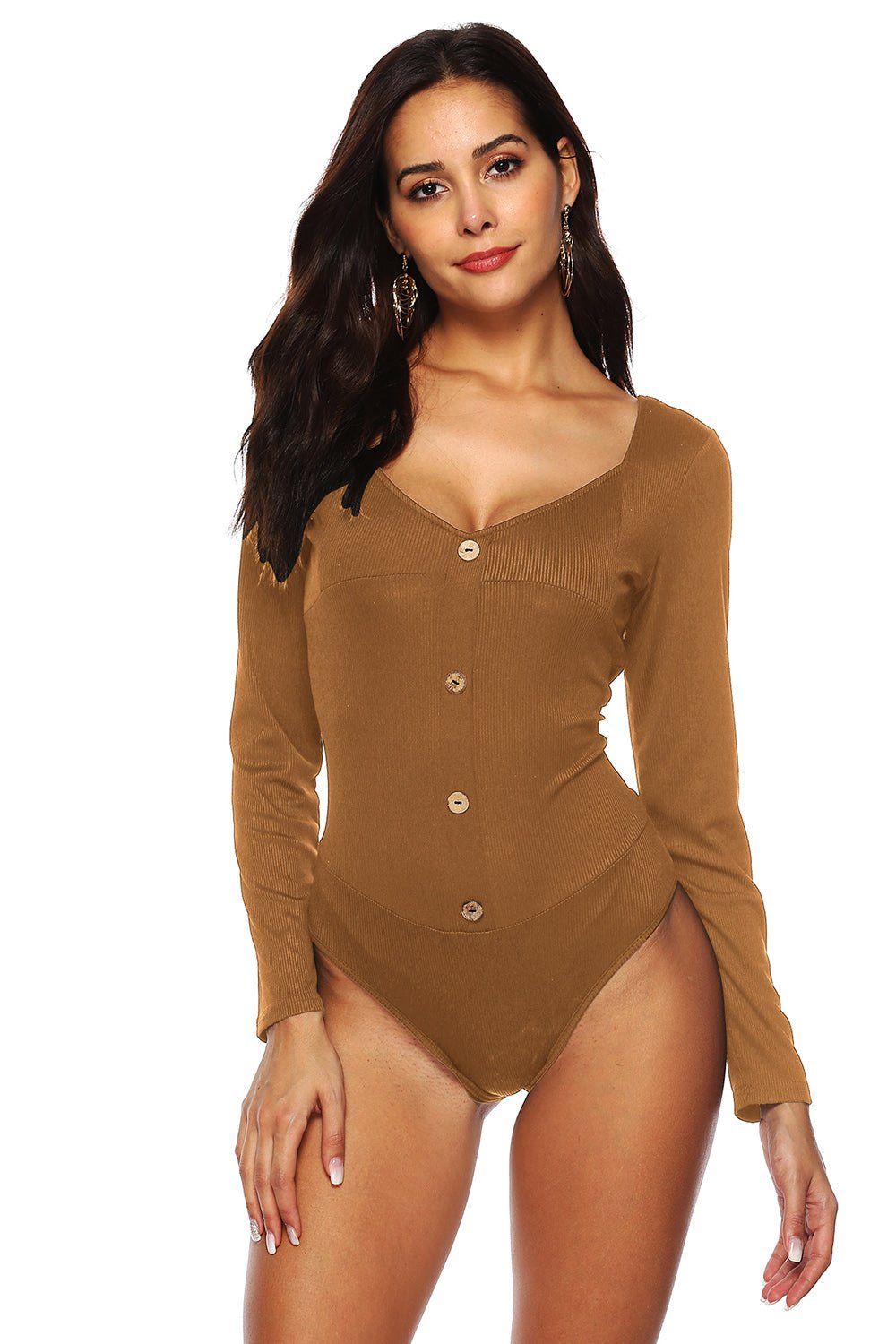 Button Detail Bodysuit - Admiresty