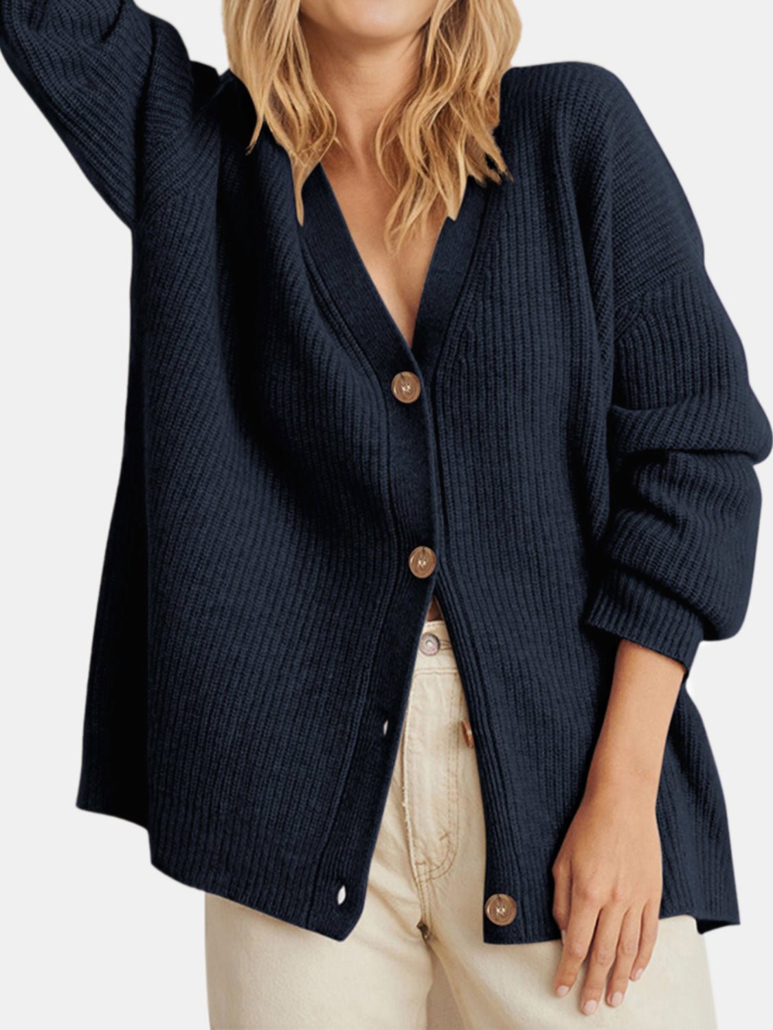 Button Up Long Sleeve Cardigan - Admiresty