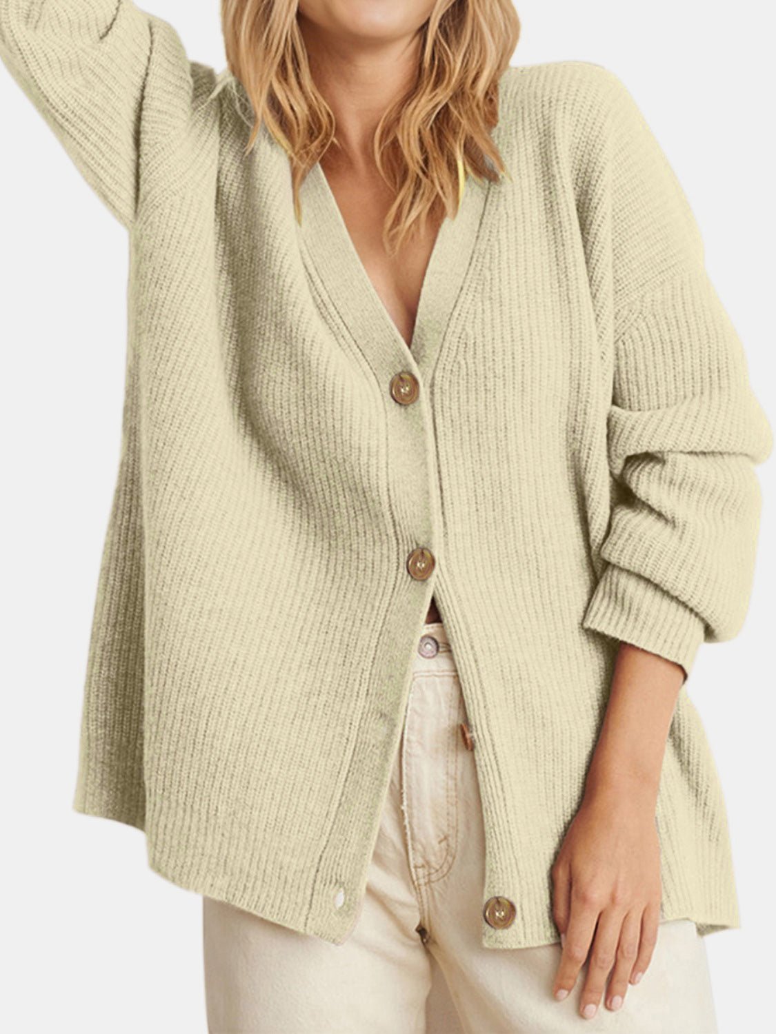 Button Up Long Sleeve Cardigan - Admiresty