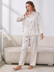 Button - Up Shirt and Pants Pajama Set - Admiresty