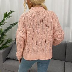 Cable - Knit Mock Neck Long Sleeve Sweater - Admiresty