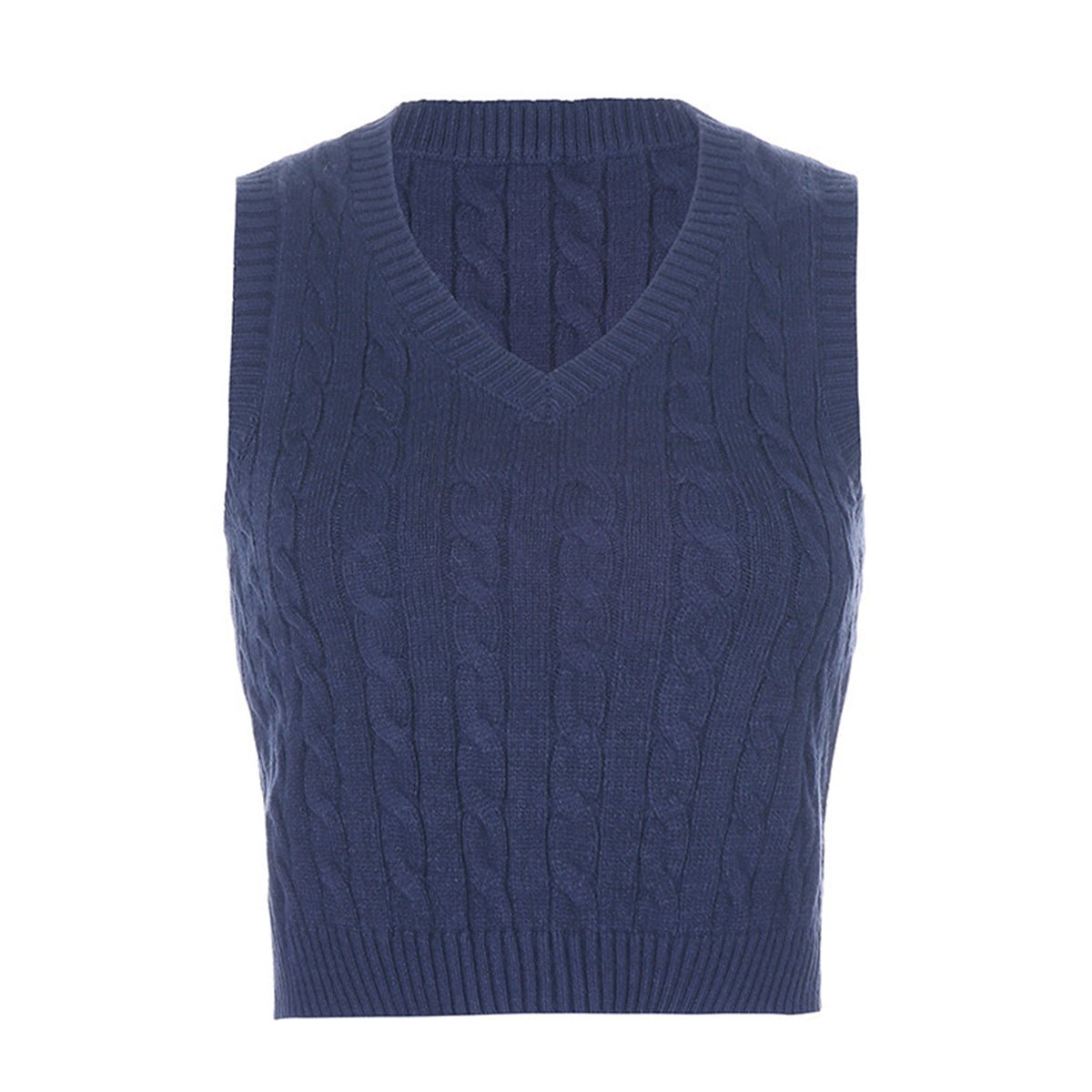 Cable - knit V - Neck Sweater Vest - Admiresty