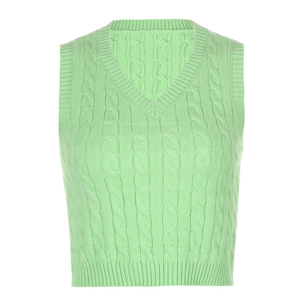 Cable - knit V - Neck Sweater Vest - Admiresty