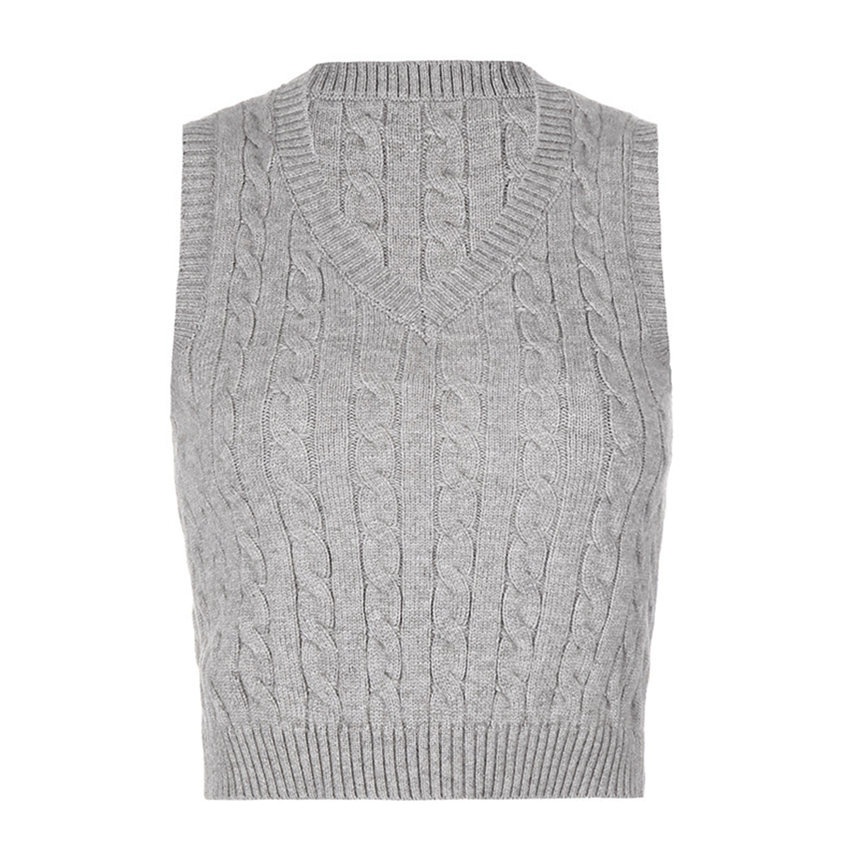 Cable - knit V - Neck Sweater Vest - Admiresty