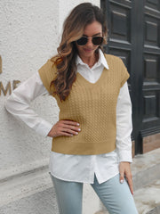 Cable - knit V - Neck Sweater Vest - Admiresty