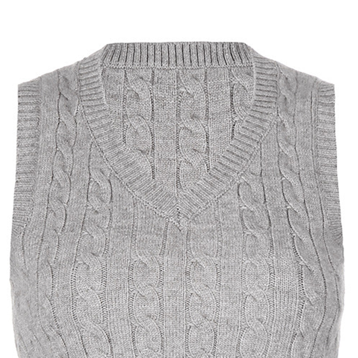 Cable - knit V - Neck Sweater Vest - Admiresty