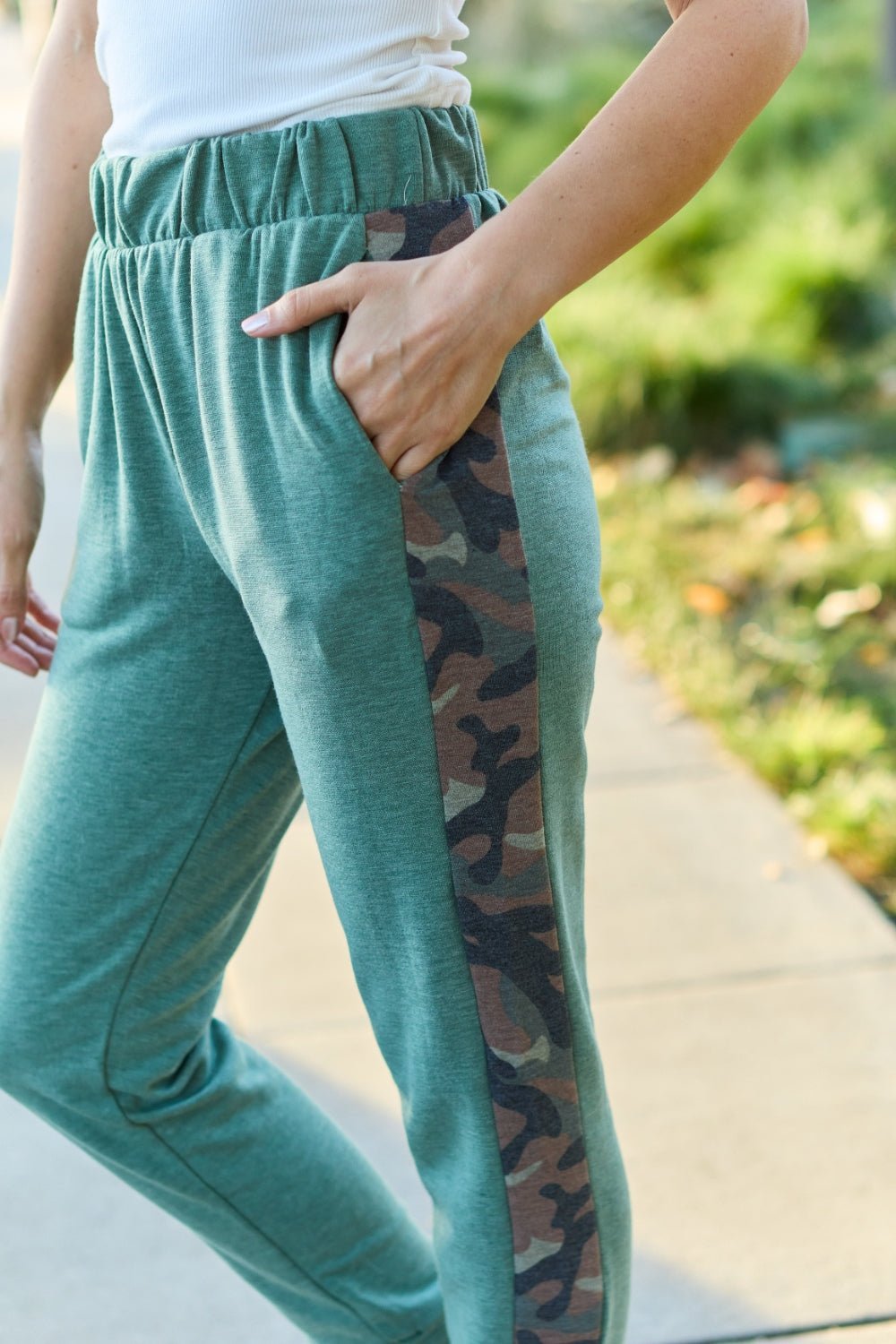 Celeste Design Full Size Camouflage Elastic Waist Sweatpants - Admiresty