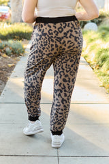 Celeste Design Full Size Leopard Contrast Sweatpants - Admiresty