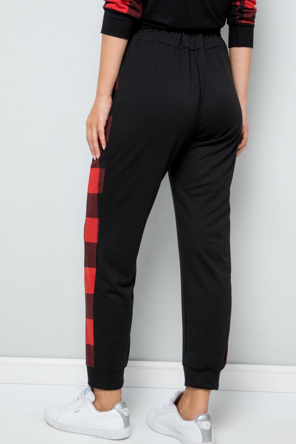 Celeste Design Full Size Plaid Side Print Sweatpants - Admiresty