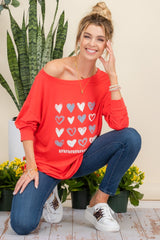 Celeste Full Size Heart Graphic Long Sleeve T - Shirt - Admiresty