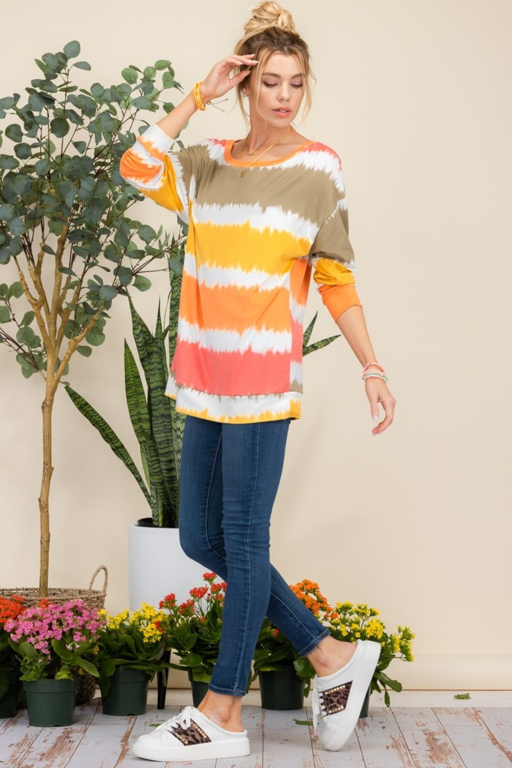 Celeste Full Size Striped Long Sleeve T-Shirt - Admiresty