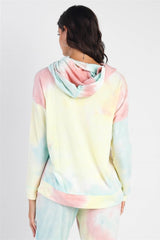 Cherish Apparel Drawstring Tie - Dye Dropped Shoulder Hoodie - Admiresty