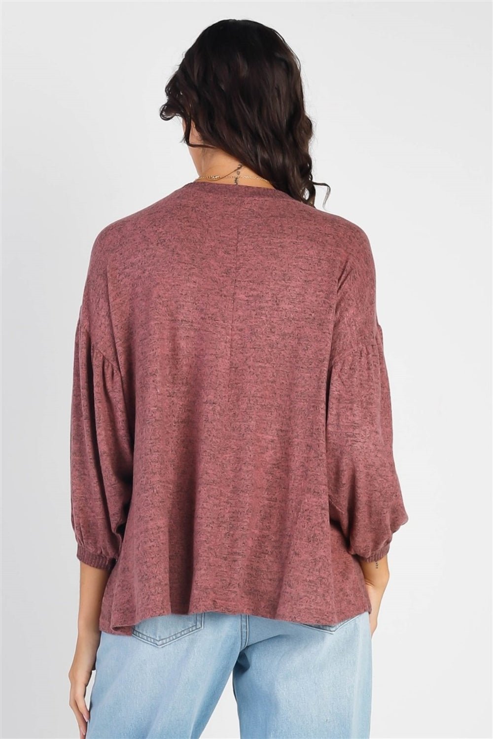 Cherish Apparel Drop Shoulder Puff Sleeve Top - Admiresty