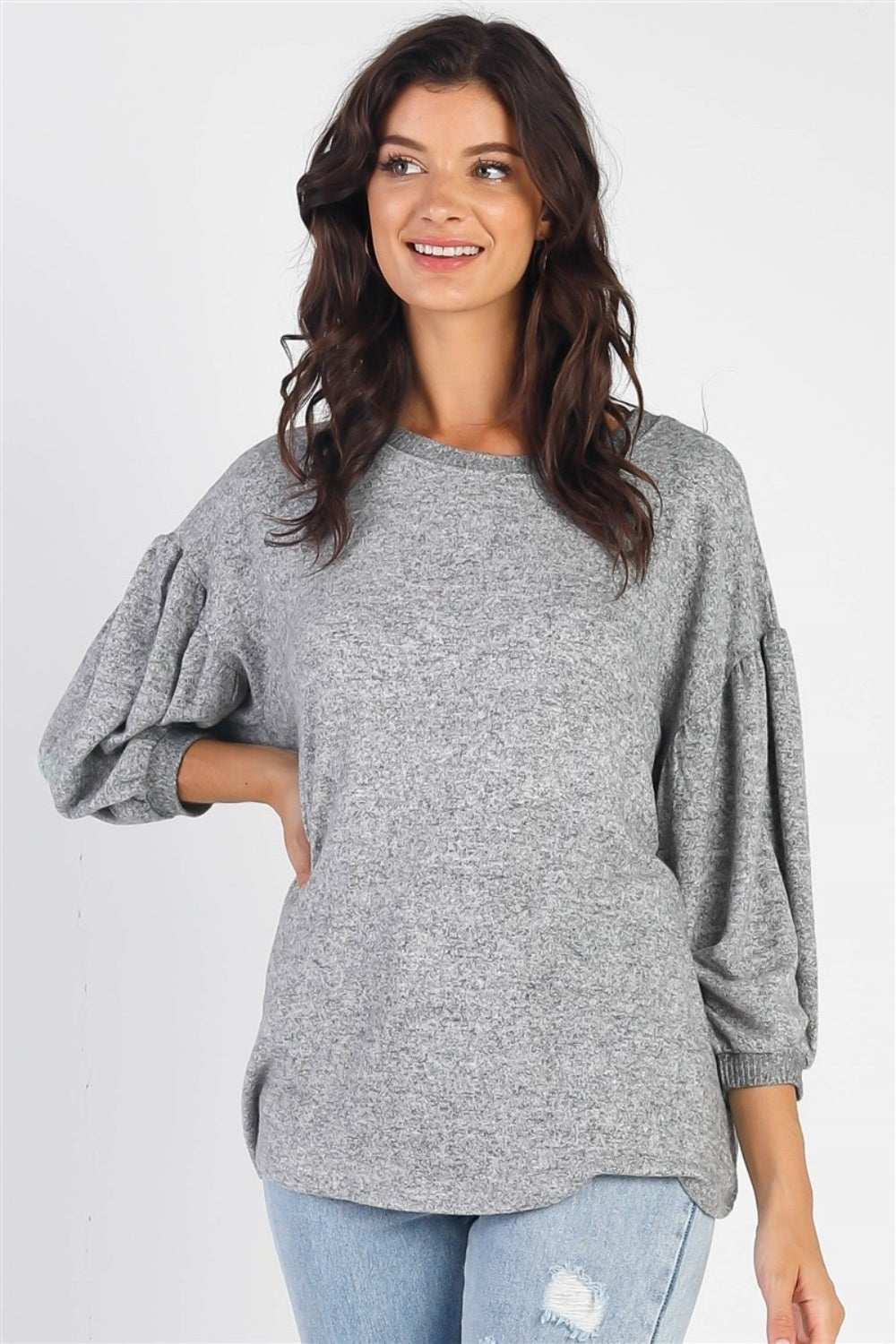 Cherish Apparel Drop Shoulder Puff Sleeve Top - Admiresty