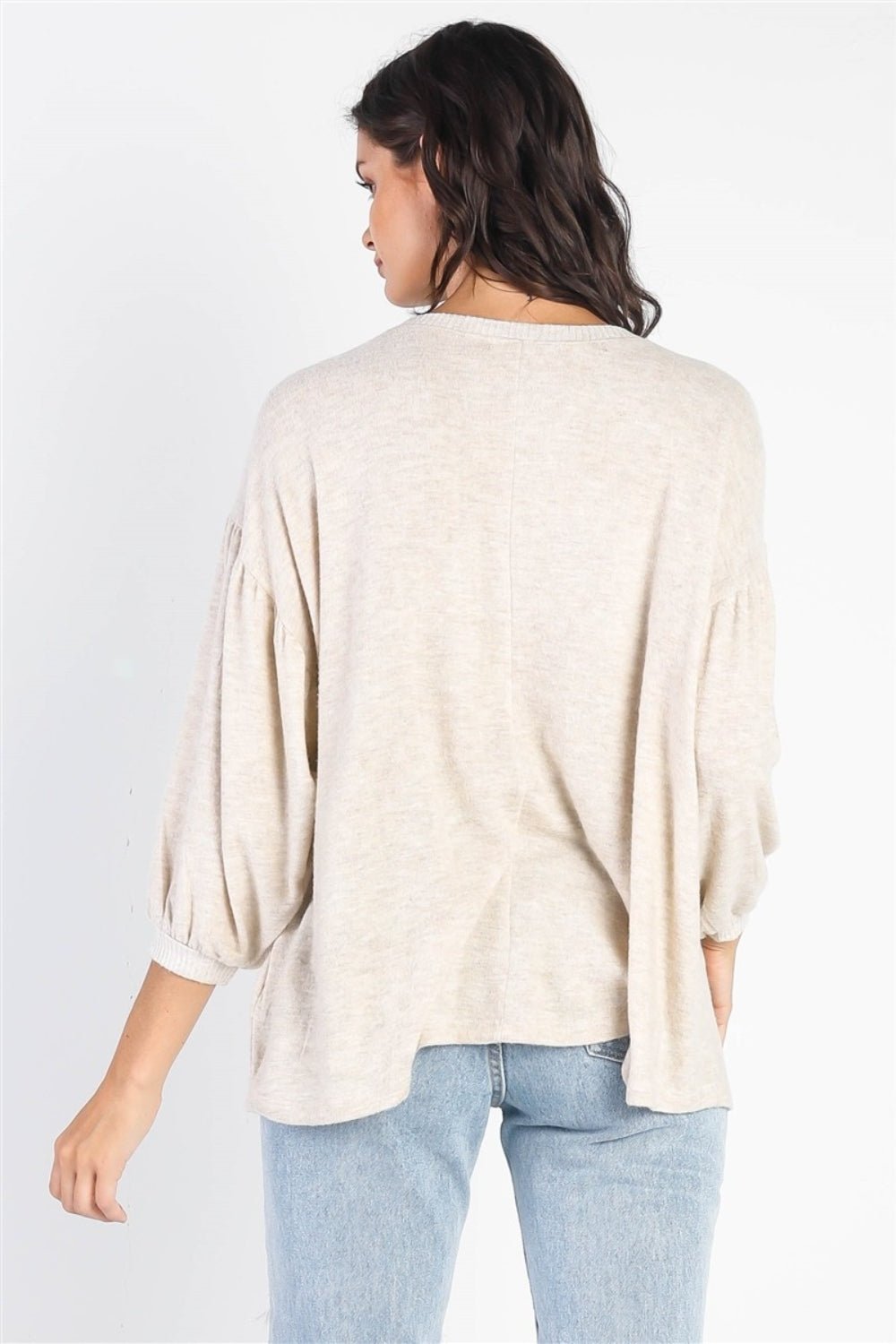 Cherish Apparel Drop Shoulder Puff Sleeve Top - Admiresty