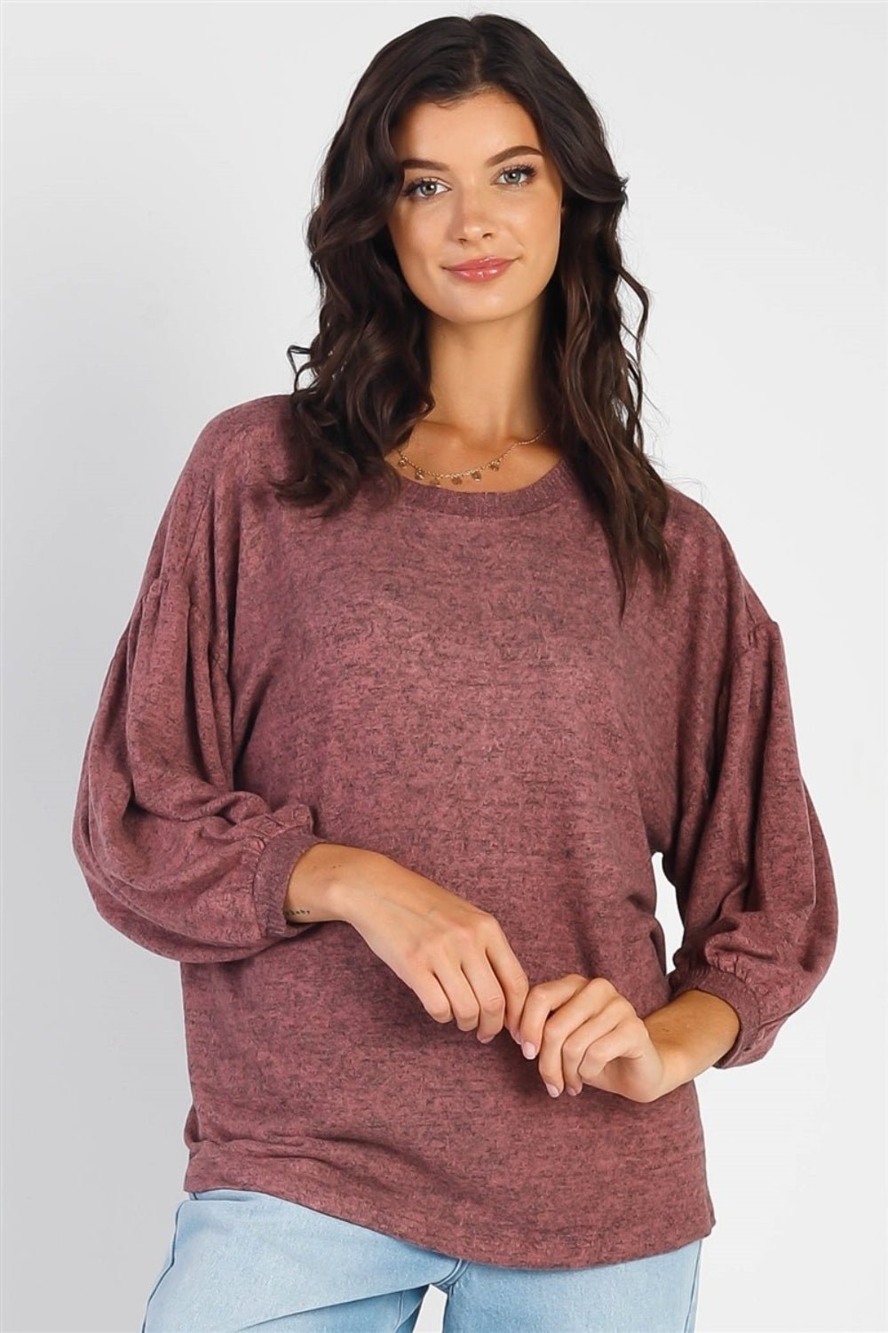 Cherish Apparel Drop Shoulder Puff Sleeve Top - Admiresty