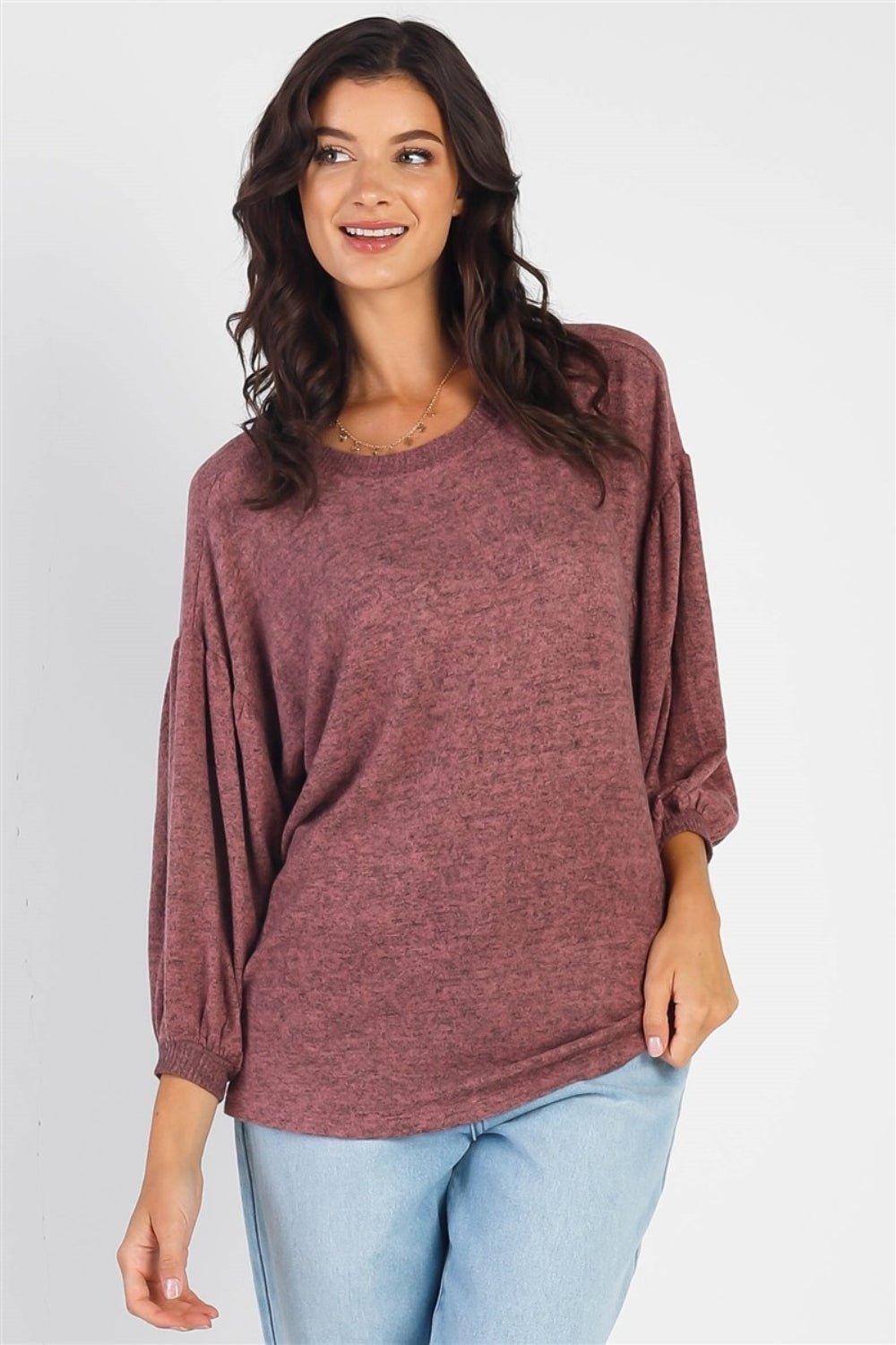 Cherish Apparel Drop Shoulder Puff Sleeve Top - Admiresty