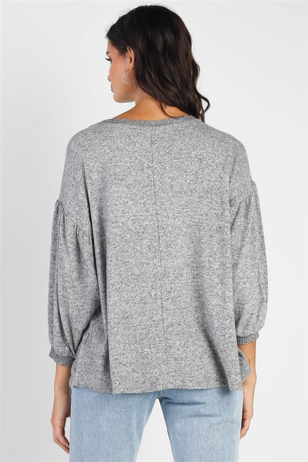 Cherish Apparel Drop Shoulder Puff Sleeve Top - Admiresty