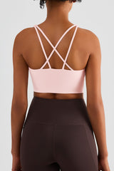 Chic Start Crisscross Back Sports Bra - Admiresty