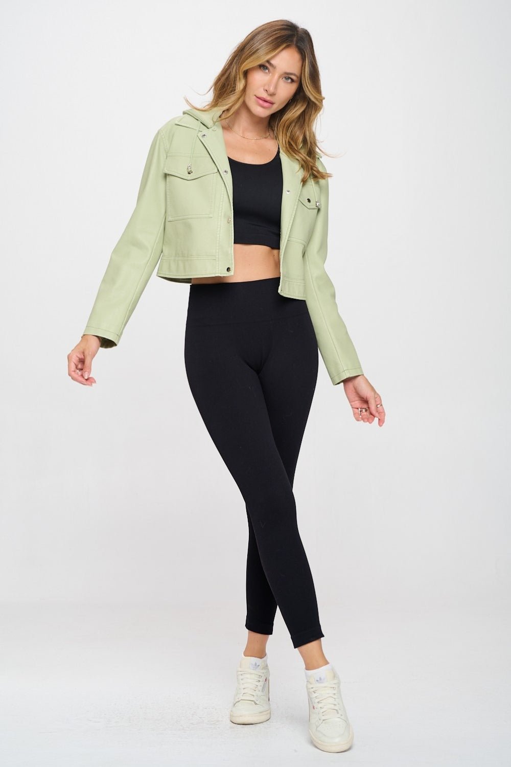 Coalition LA Snap Down Cropped Hooded Jacket - Admiresty