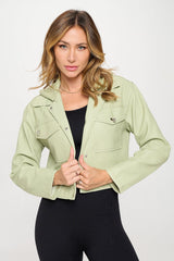 Coalition LA Snap Down Cropped Hooded Jacket - Admiresty