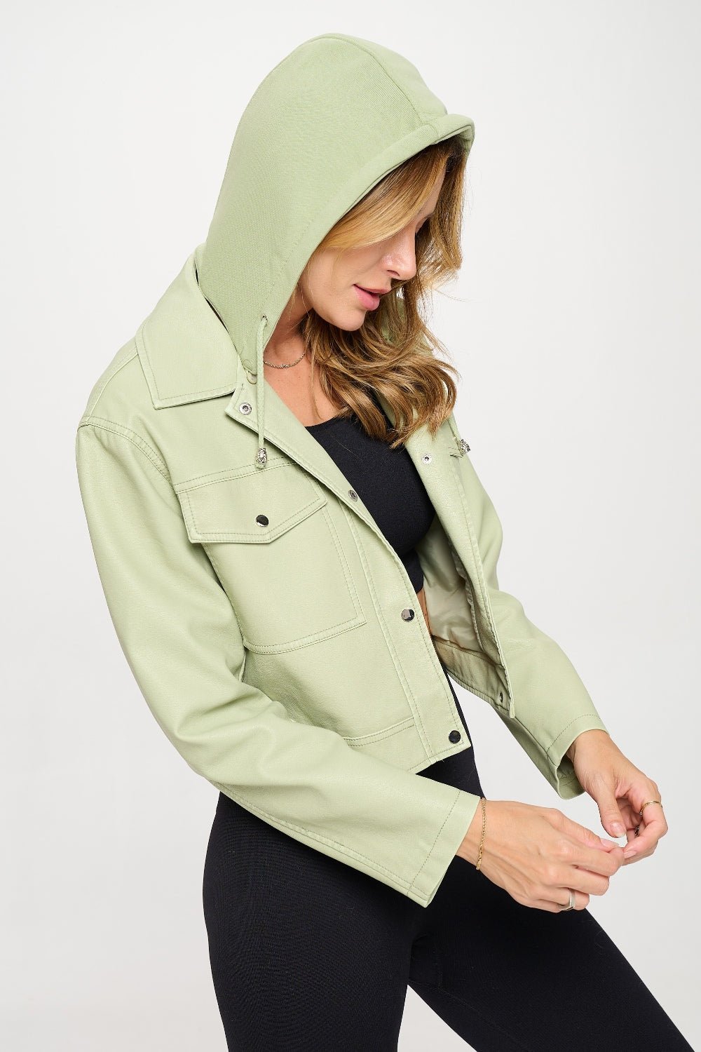 Coalition LA Snap Down Cropped Hooded Jacket - Admiresty