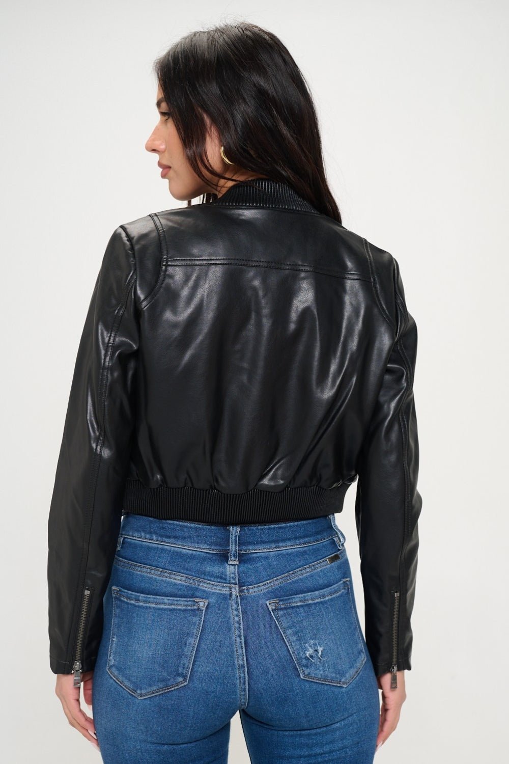 Coalition LA Zip Up Cropped Bomber Jacket - Admiresty