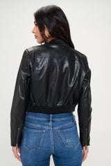 Coalition LA Zip Up Cropped Bomber Jacket - Admiresty