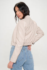 Coalition LA Zip Up Cropped Bomber Jacket - Admiresty