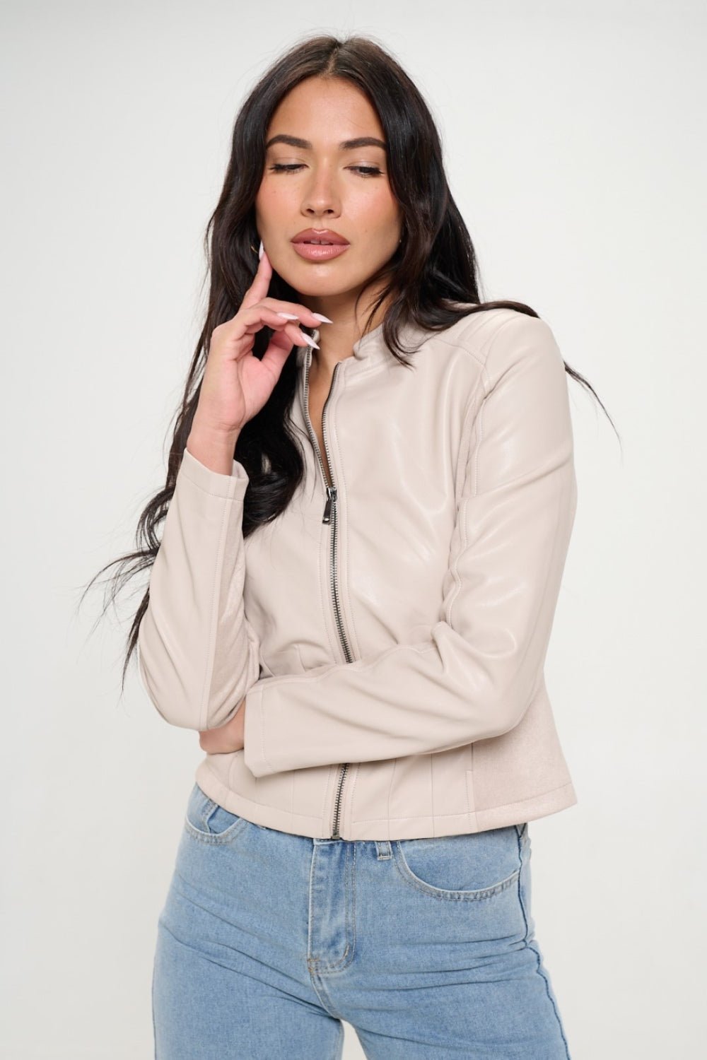 Coalition LA Zip Up Vegan Moto Jacket - Admiresty