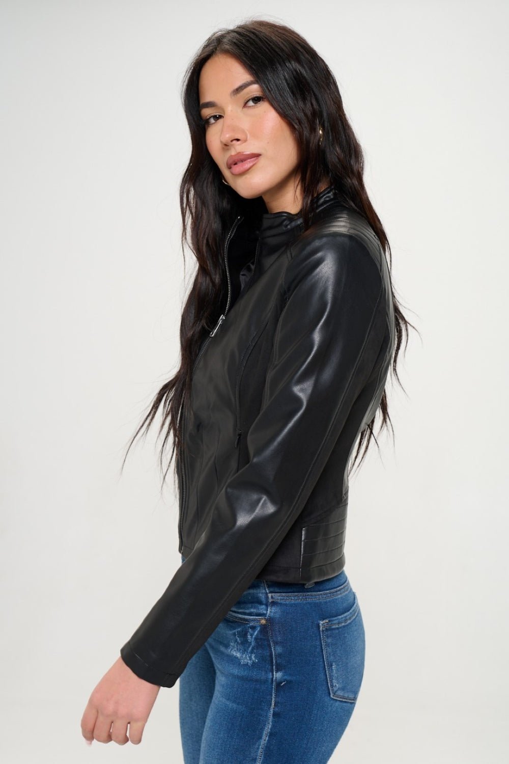 Coalition LA Zip Up Vegan Moto Jacket - Admiresty