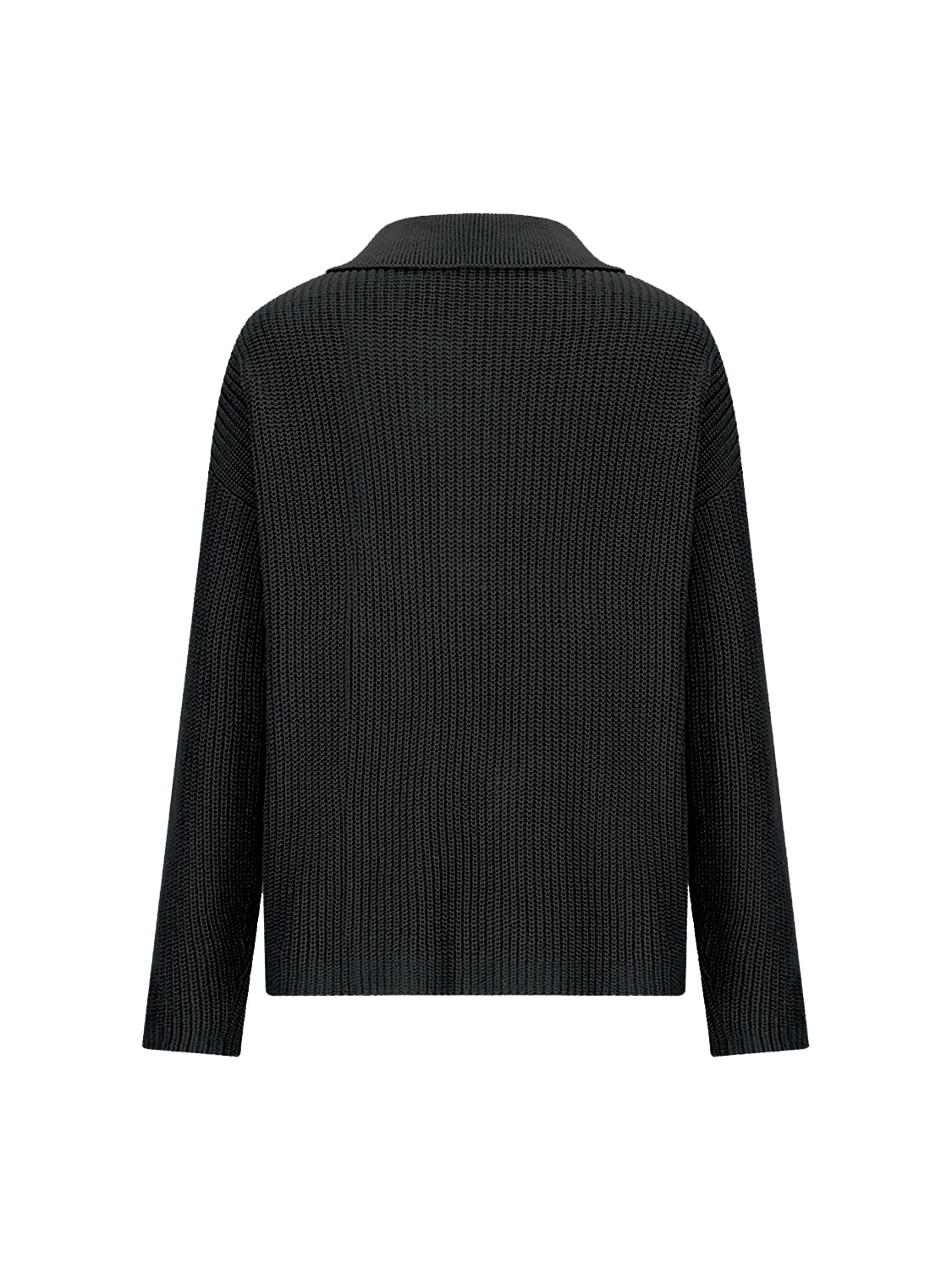 Collared Neck Half Button Knit Top - Admiresty